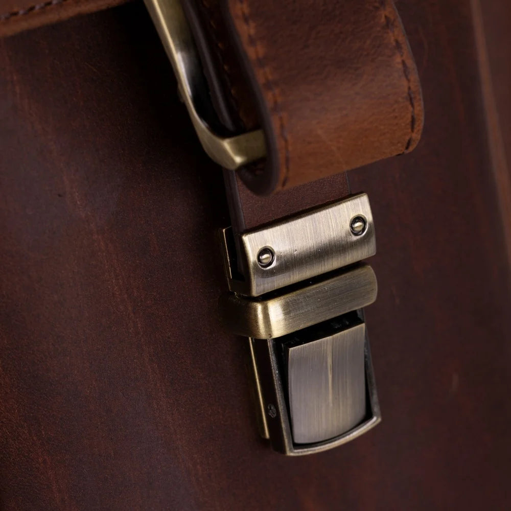 Leather Business Briefcase / Laptop Case - Olympus