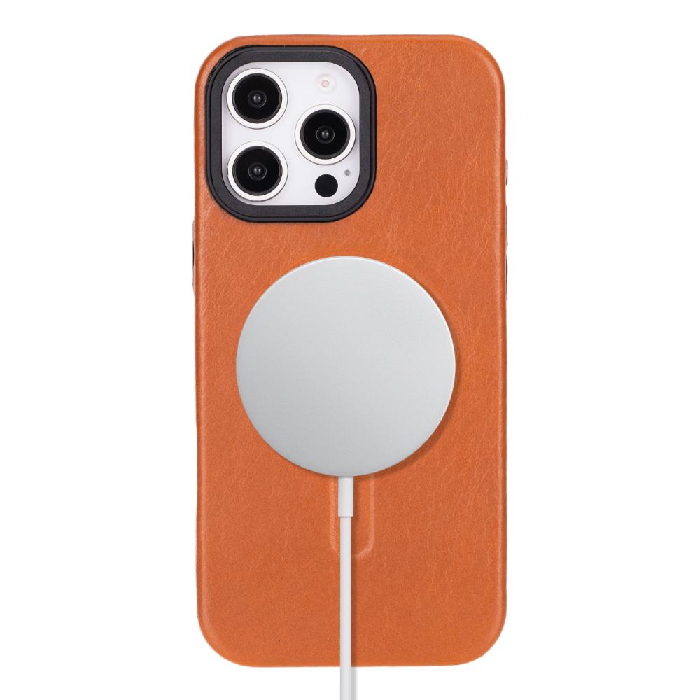 Étui en cuir compatible Magsafe pour iPhone 16 Pro – Vento