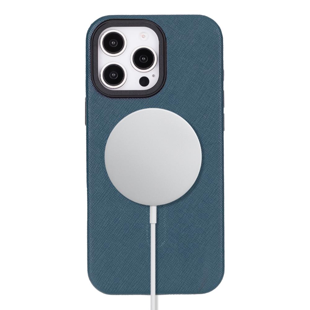 Étui en cuir compatible Magsafe pour iPhone 16 Pro – Vento