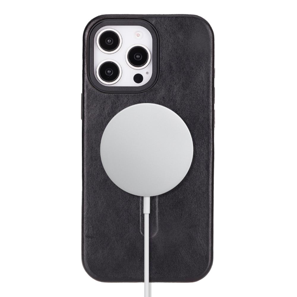 Étui en cuir compatible Magsafe pour iPhone 16 Pro – Vento
