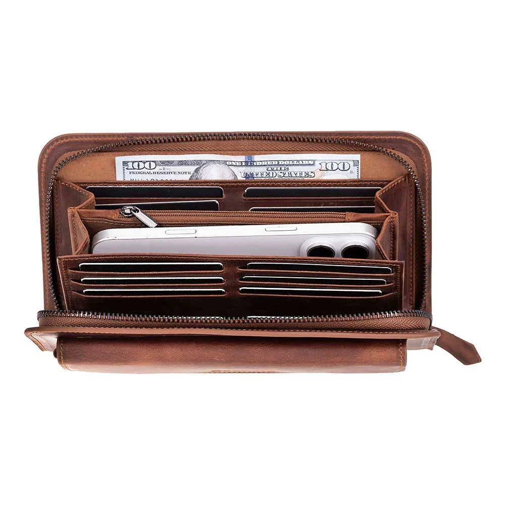 Leather Clutch Handbag - Novarco