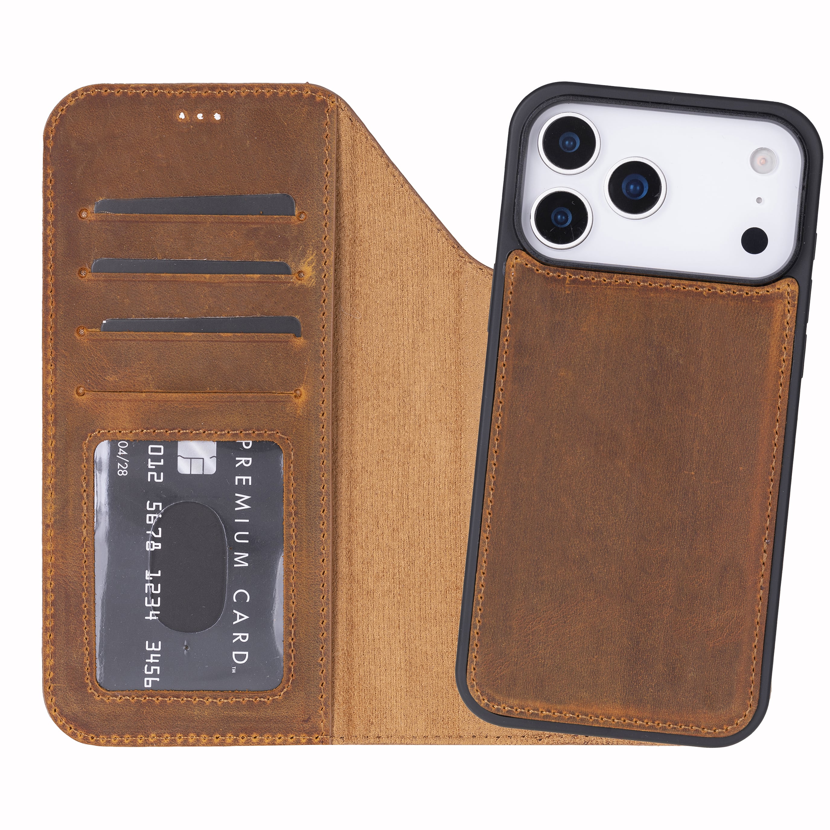 iPhone 17 Pro Leather Detachable Wallet Case - Magic Wallet