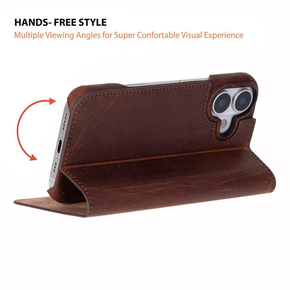 Leather iPhone 17 Folio Case - Sonat