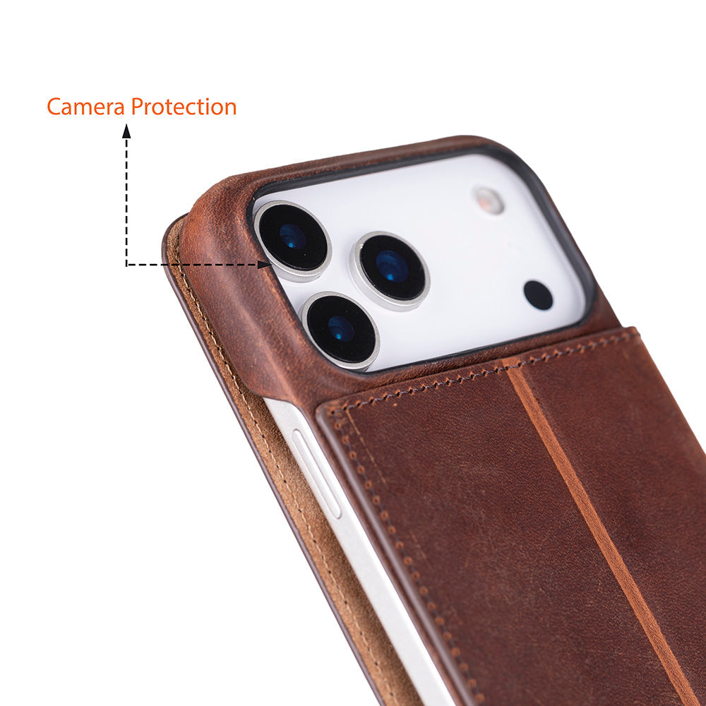 Leather iPhone 17 Pro Max Folio Case - Sonat