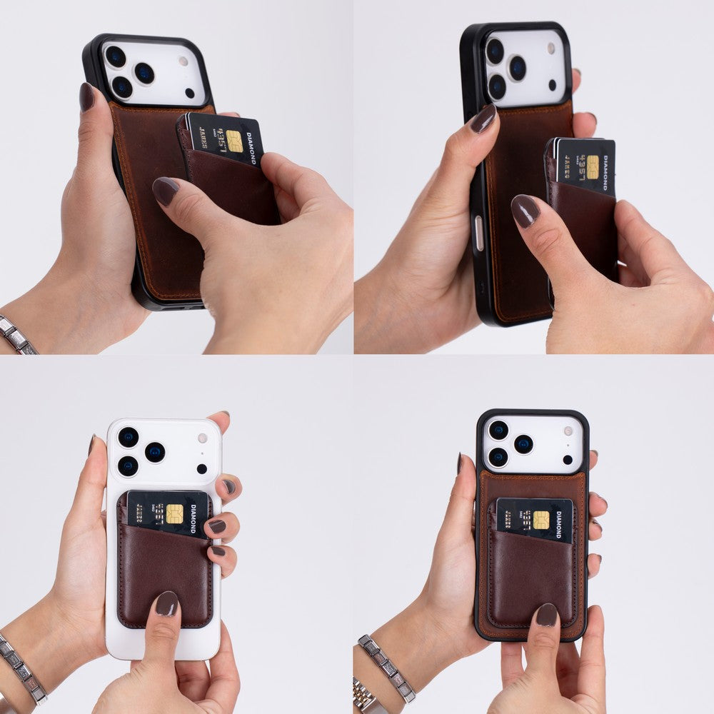 Leather Magnetic Card Holder - Maggy Fit CC