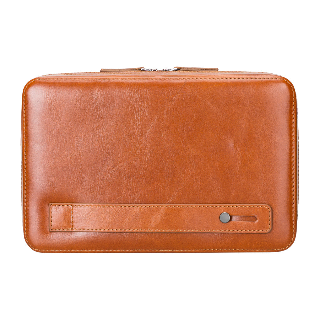 Organiseur de câbles de voyage en cuir véritable