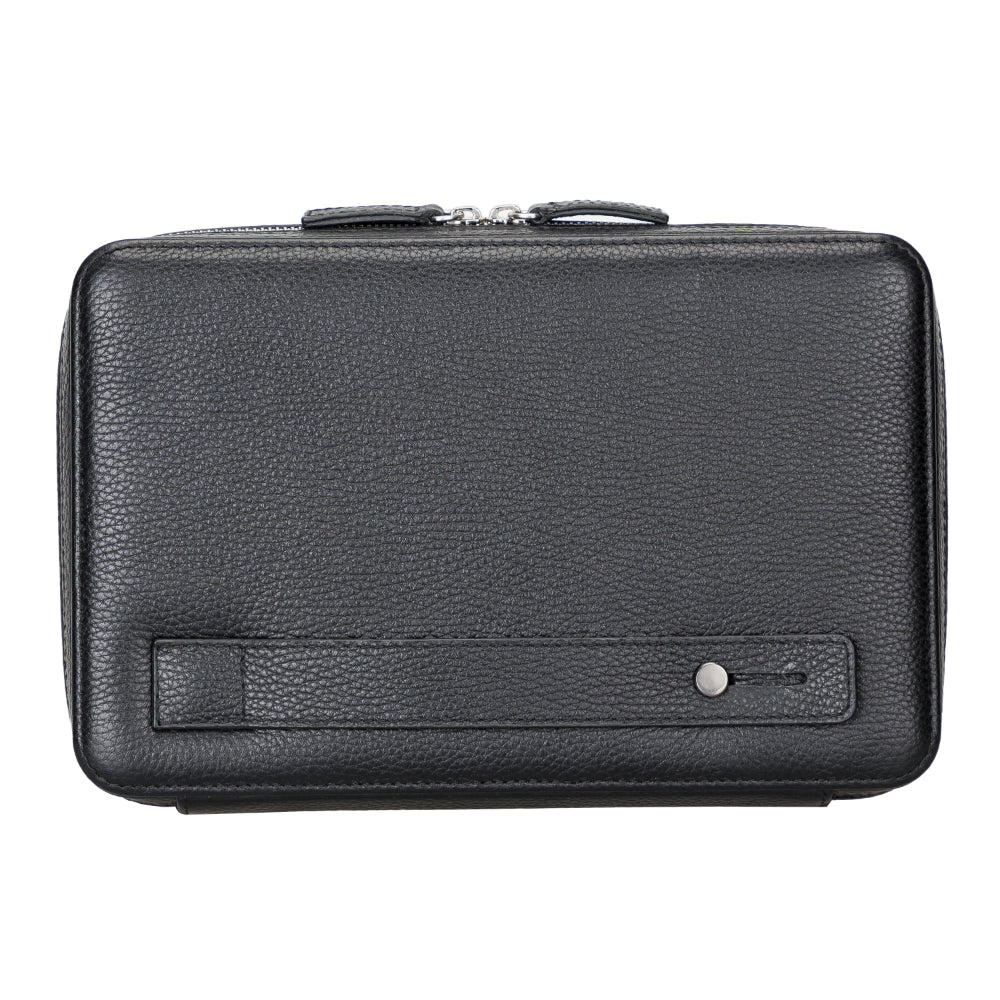 Organiseur de câbles de voyage en cuir véritable