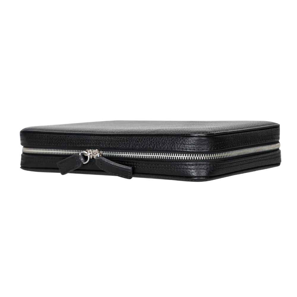 Organiseur de câbles de voyage en cuir véritable