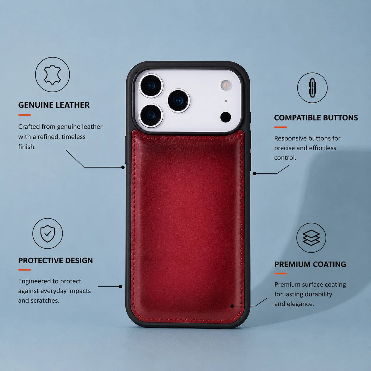 iPhone 17 Pro Max Leather Case - Flex Cover